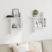 vidaXL Mensole a Muro 2 pz Bianche 50x12x50 cm in Truciolato