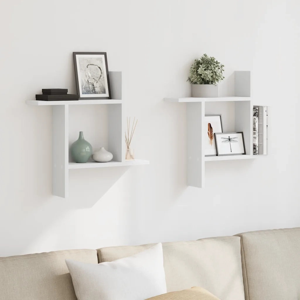 vidaXL Mensole a Muro 2 pz Bianche 50x12x50 cm in Truciolato