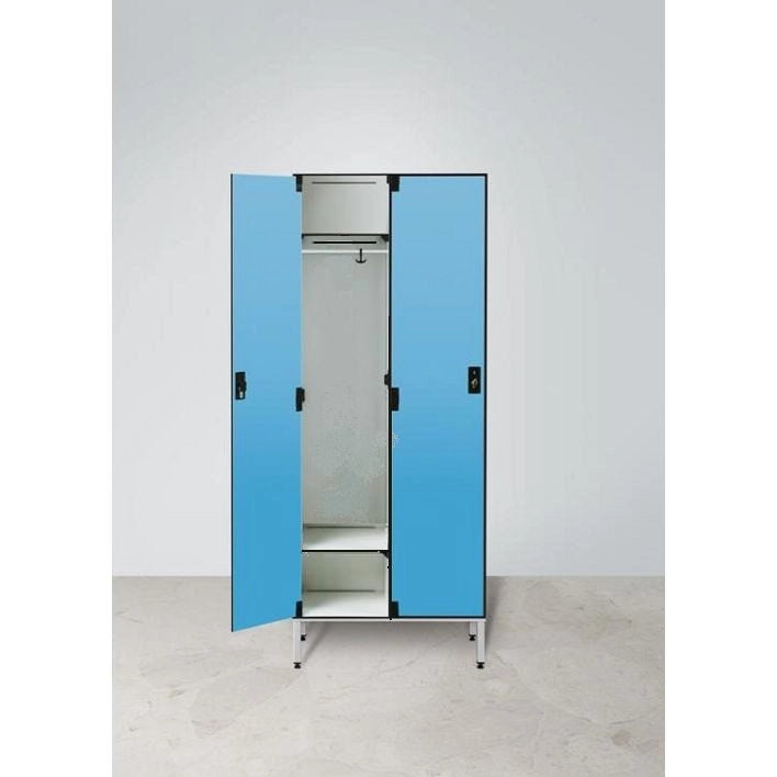 Armadio spogliatoio in laminato stratificato HPL a 2 posti certificato per uso alimentare cm. 80x50x200h