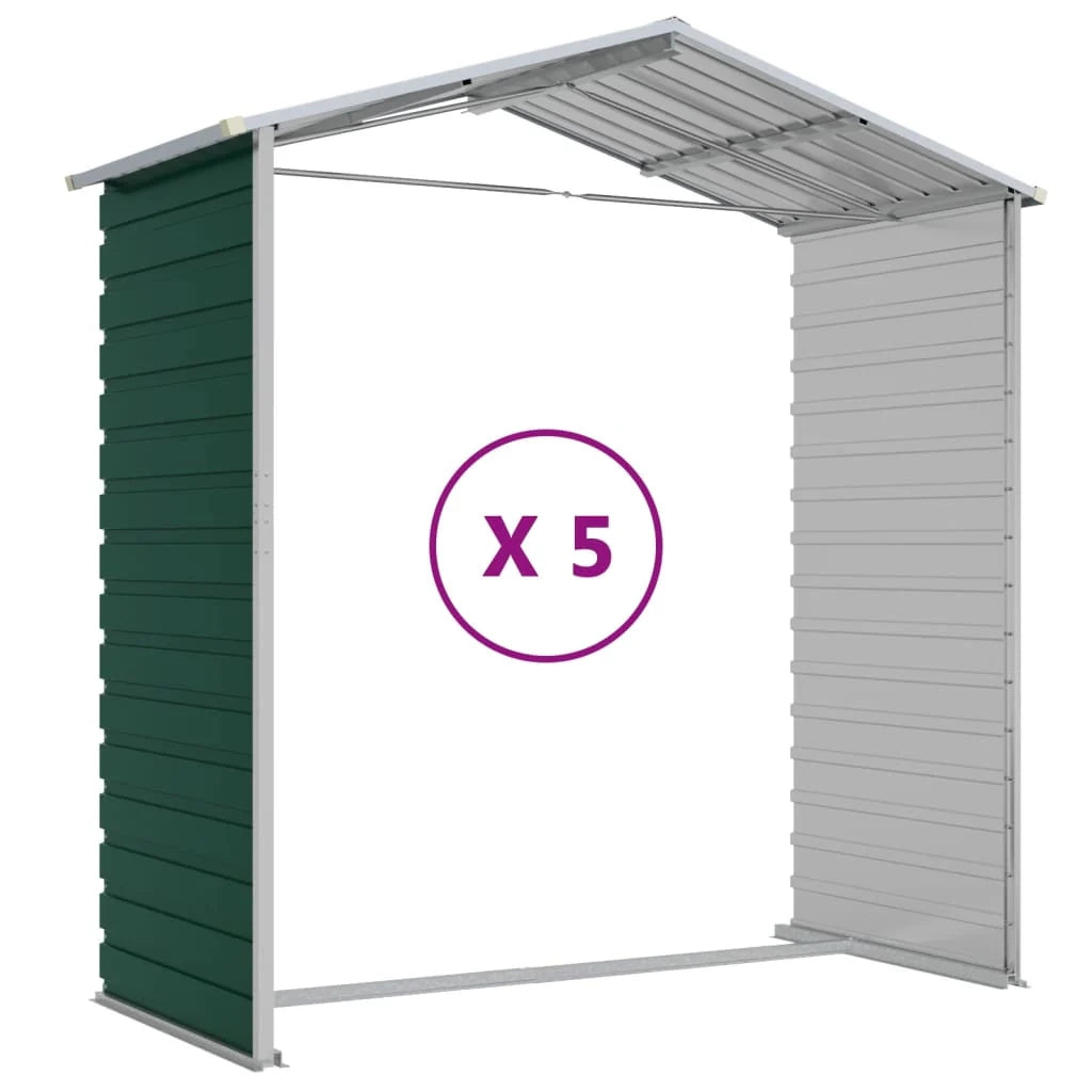 Casetta da giardino cabina ripostiglio casetta da esterno robusta casetta per attrezzi 191 x 470 x 198 cm acciaio zincato verde 02_0022351