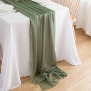 Tavolo da pranzo a forma di foglia con tessuto chiffon verde, decorazione da tavolo per matrimoni, stoffa verde, decorazione da tavolo boho con foglia di eucalipto, tavolo da pranzo a forma di foglia con tessuto verde menta, 3 m x 70 cm