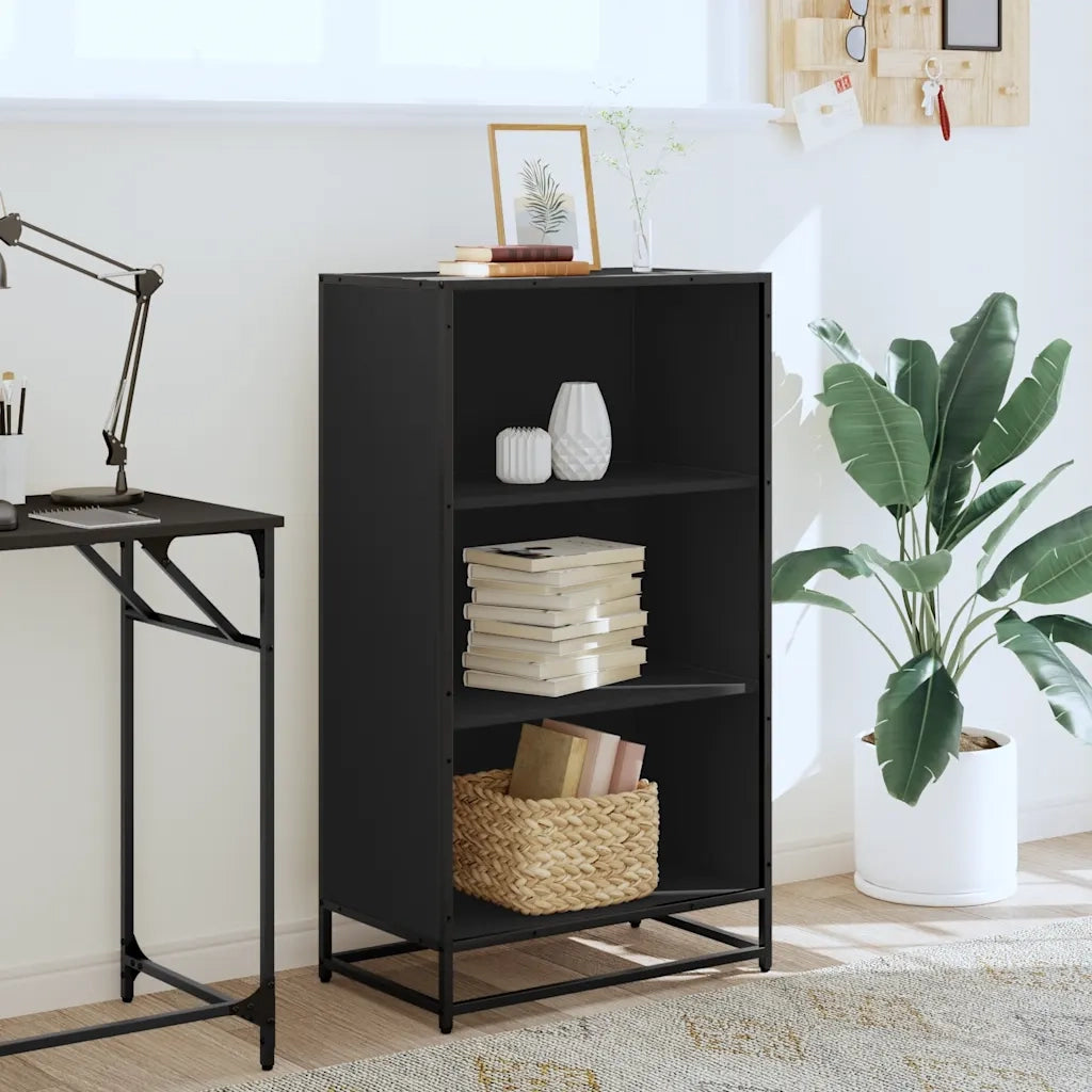 Libreria Nera 60x35x107,5 cm in Legno Multistrato