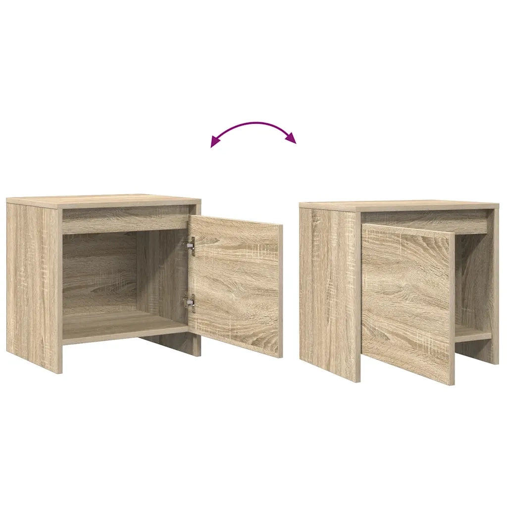 Comodini 2 pz Rovere Sonoma 45x34x44,5 cm in Truciolato 809870