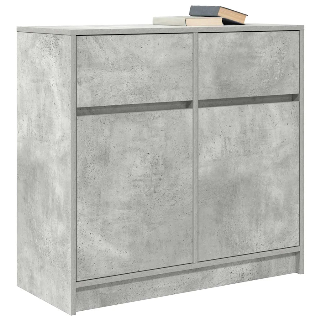 Credenza con Cassetto Grigio Cemento 80x34x76 cm in Truciolato