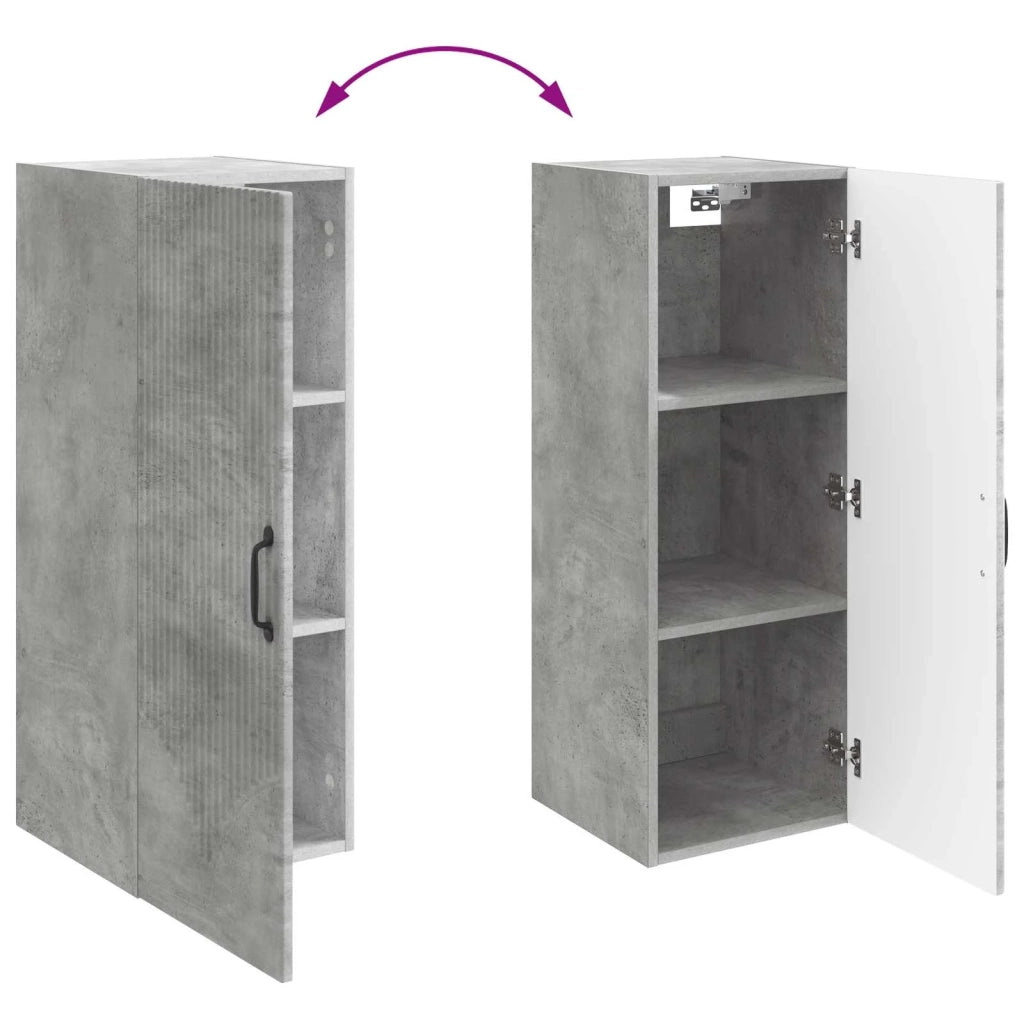 Mobiletto a muro Grigio Cemento 33 x 34,5 x 90 cm