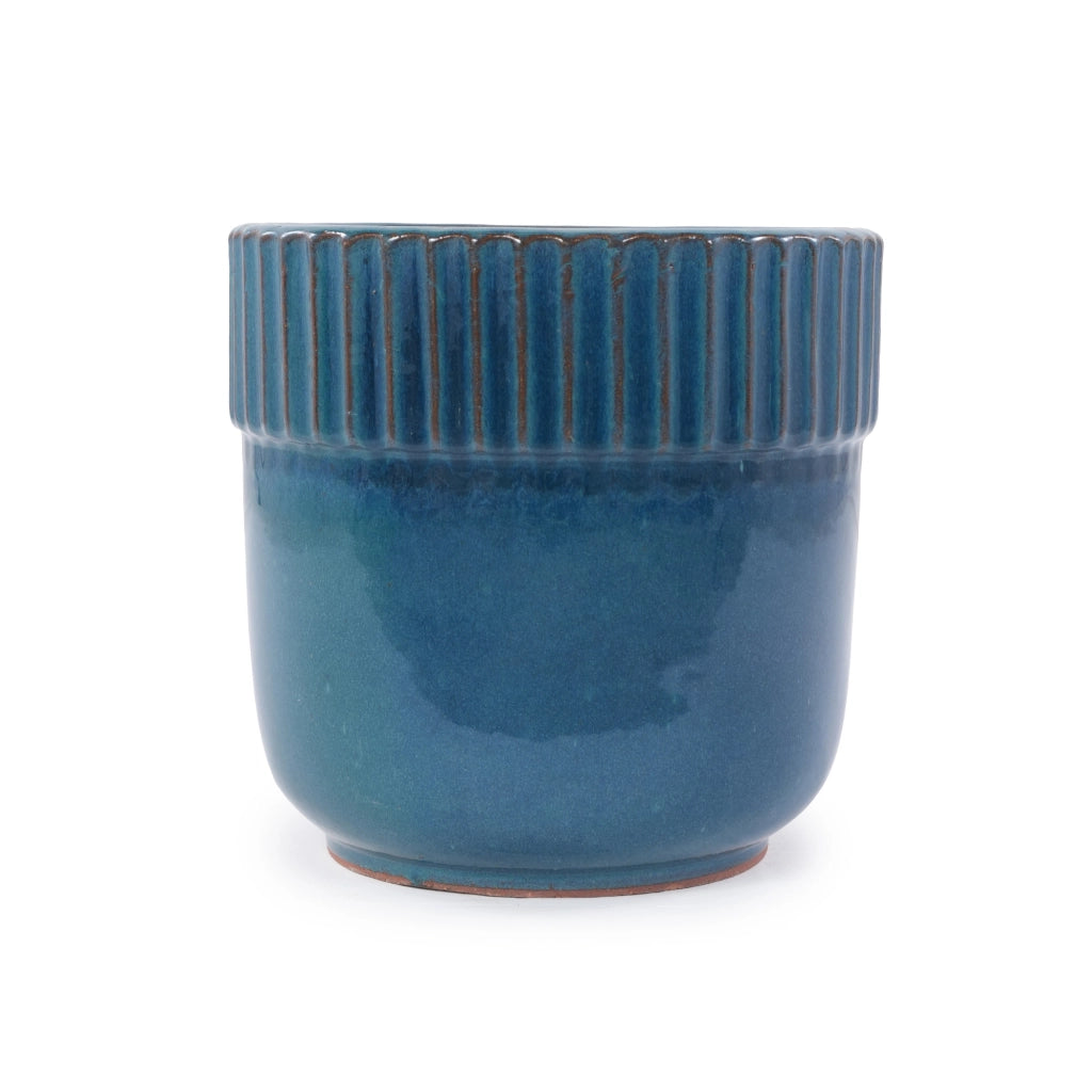 VASO PORTAPIANTE in ceramica Ø 30,5 cm turchese lucido