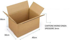 Scatola 40x30x25 cm Scatolone di Cartone modello 1 Onda - Imballaggi per Spedizione e Trasloco