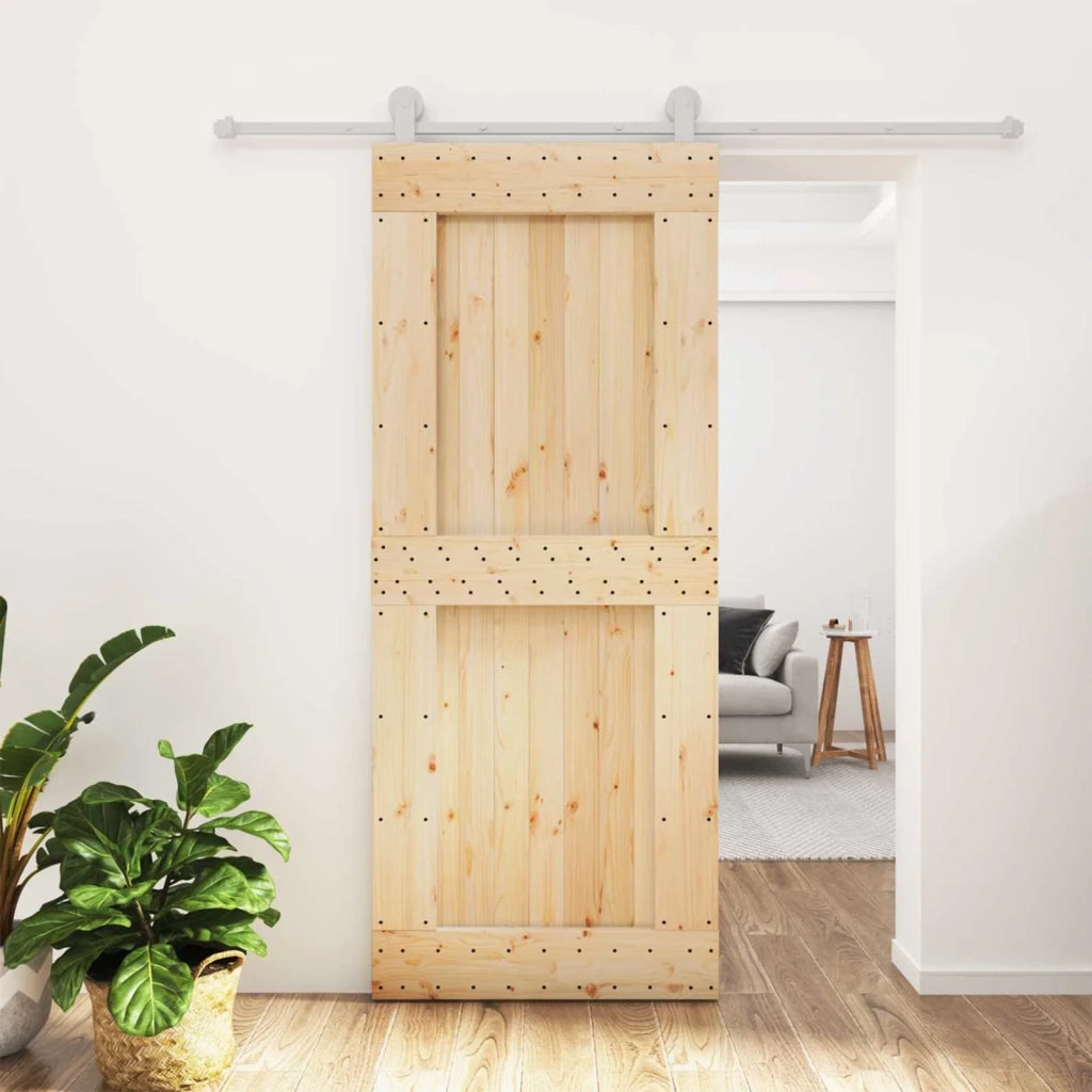 Porta scorrevole Naturale e Bianco 85 x 210 cm 3445034