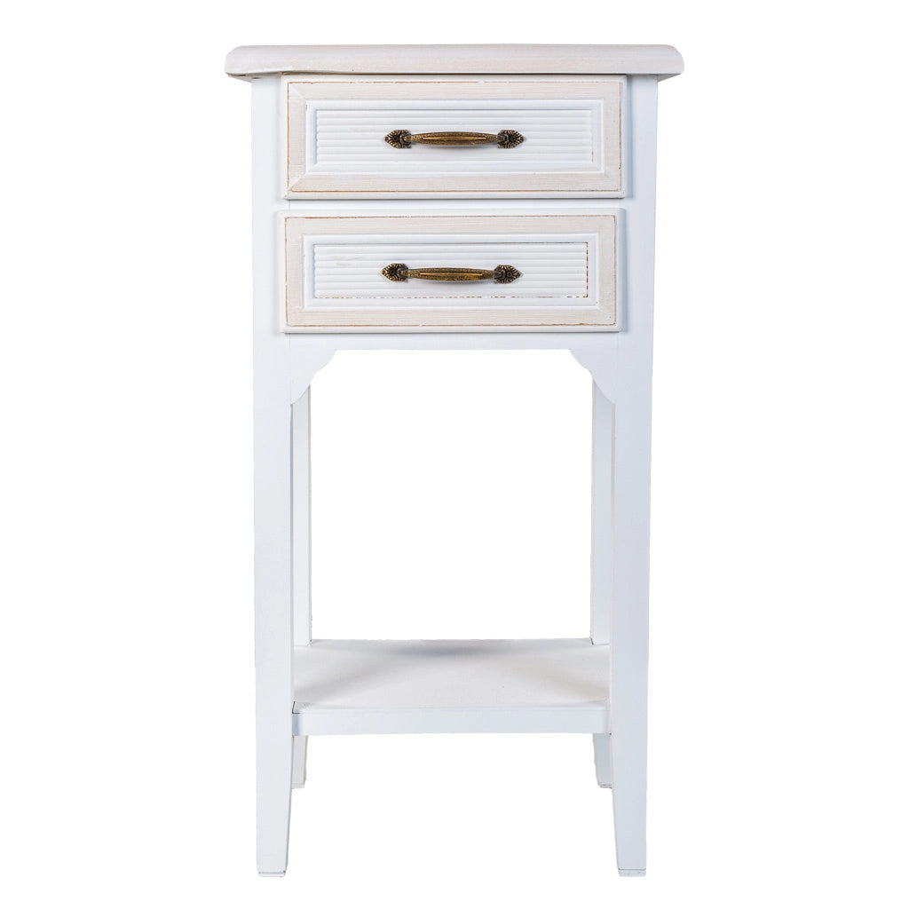 Comodino in legno bianco 37x26,5x69,5