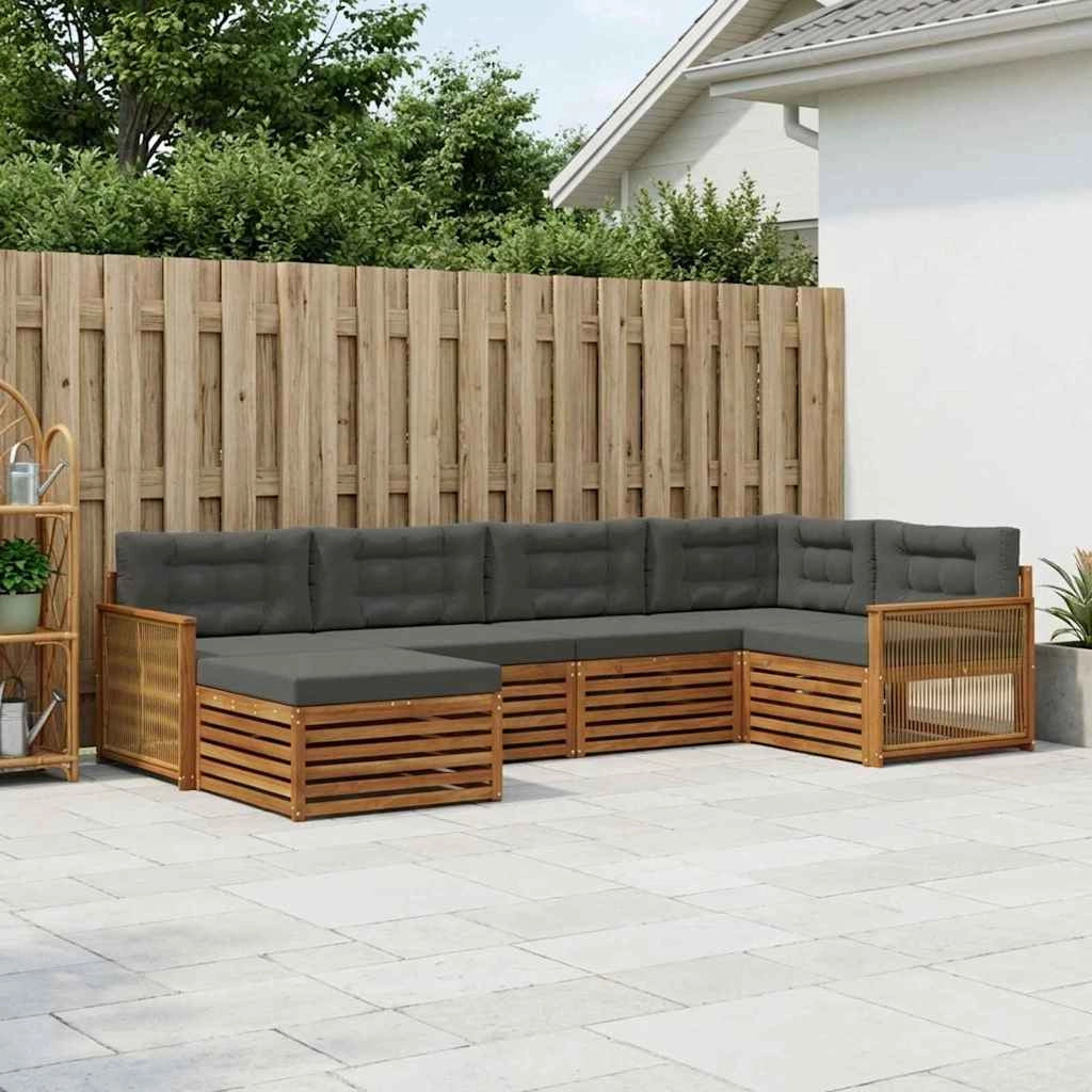 Set di divani da esterno 6 pz Naturale e Antracite 3383570