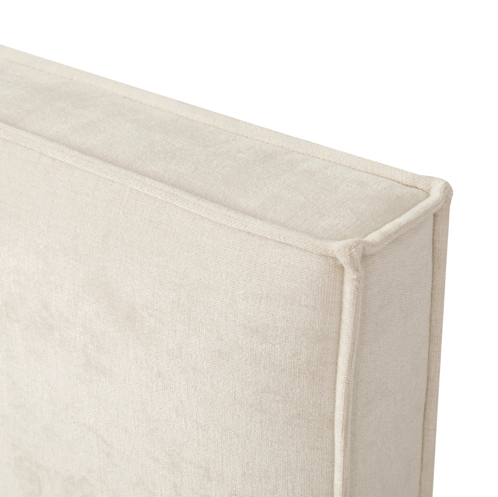Letto contenitore imbottito 160x200 cm in chenille beige con rete inclusa