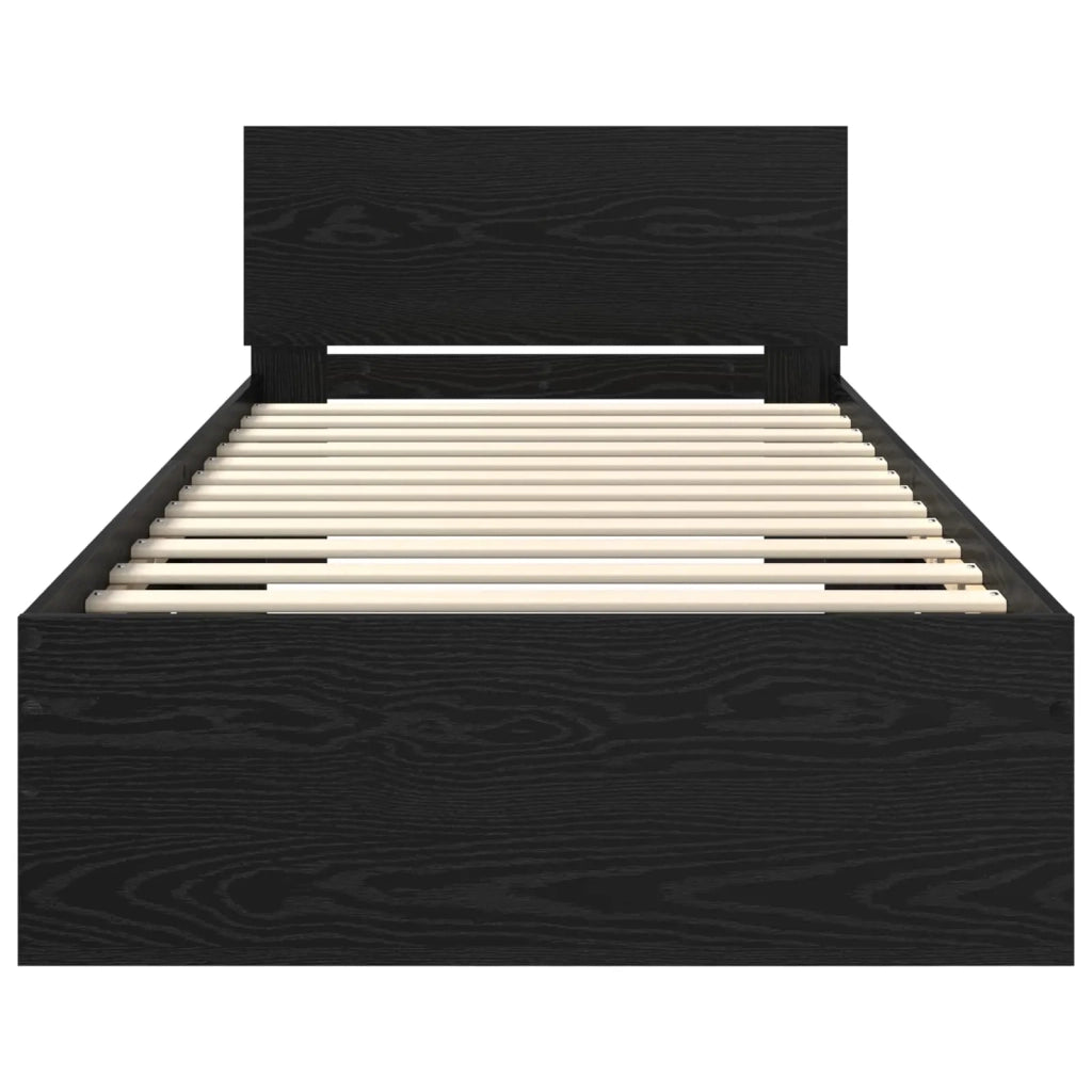 Letto con LED Rovere Nero 80 x 200 cm Legno ingegnerizzato 8009000