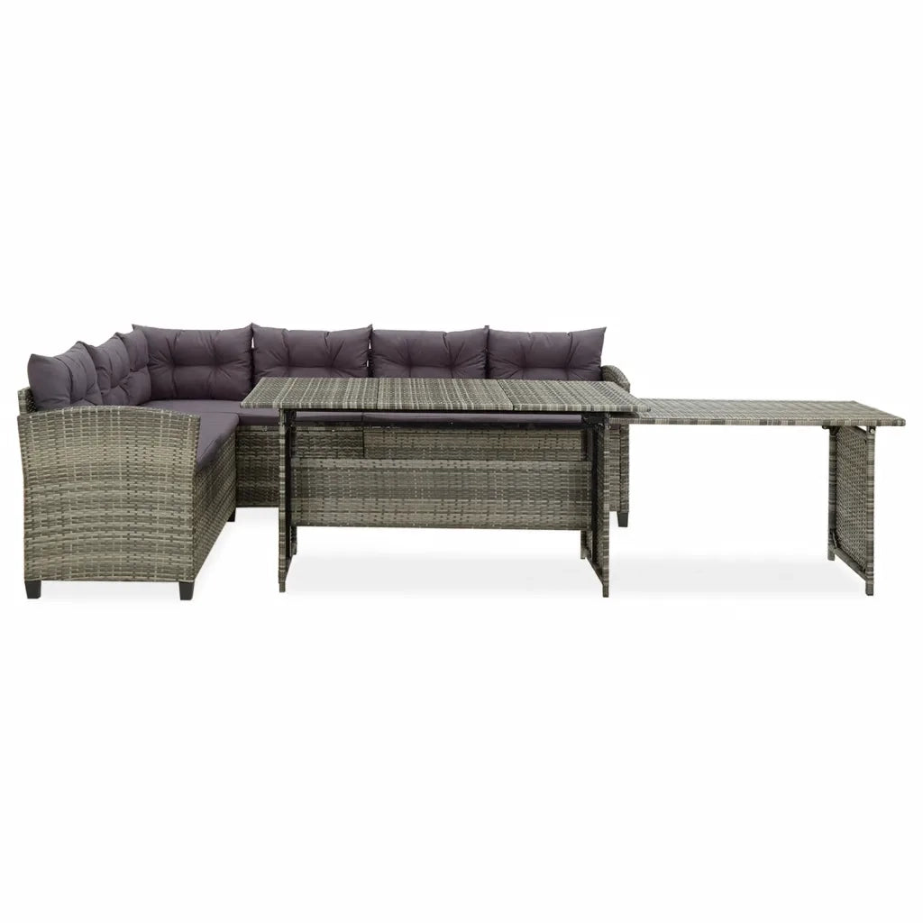 Set Divani da Giardino 2 pz con Cuscini in Polyrattan Grigio cod mxl 40759