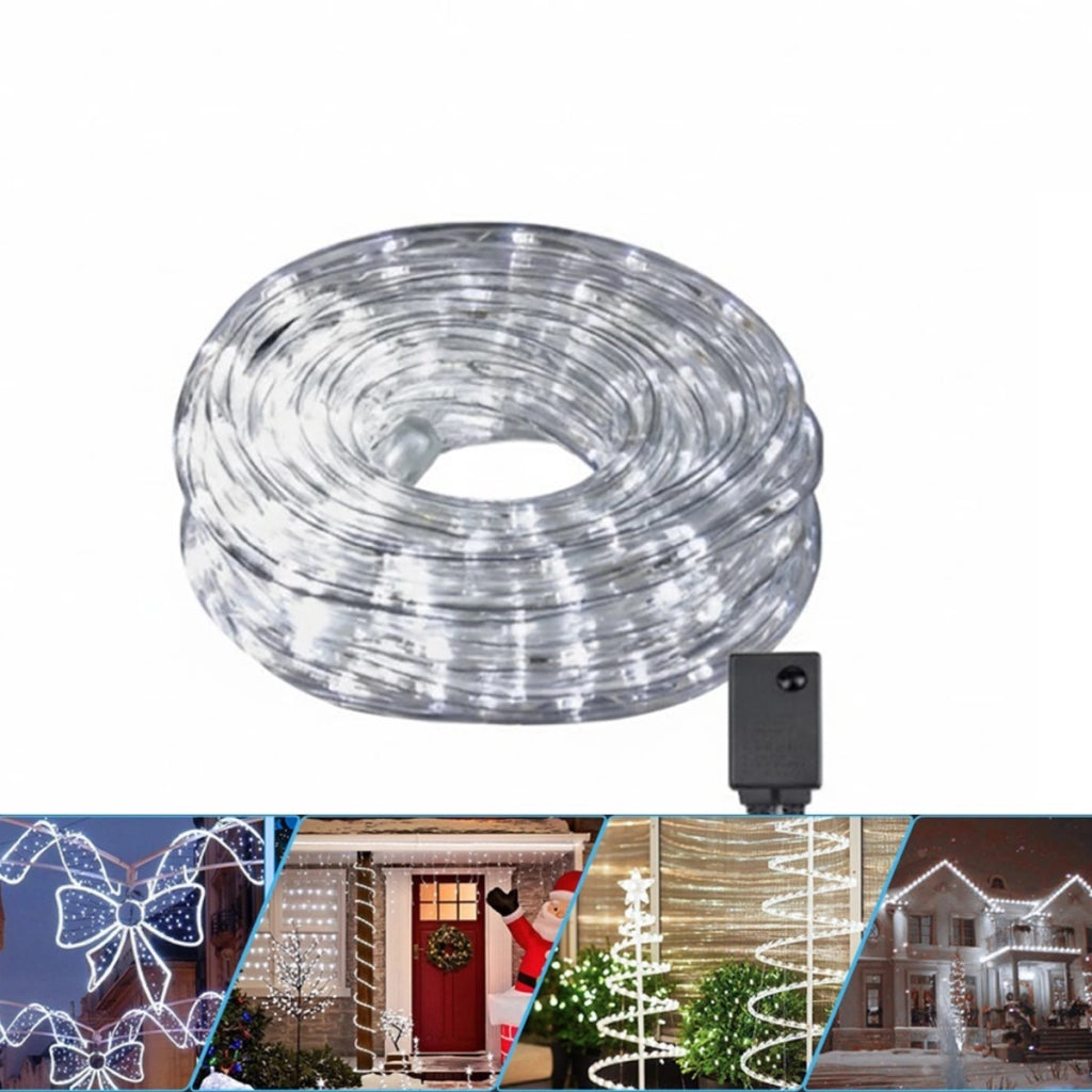 TUBO LUMINOSO LED LUCI DI NATALE IMPERMEABILE ESTERNO BIANCO FREDDO 10 METRI