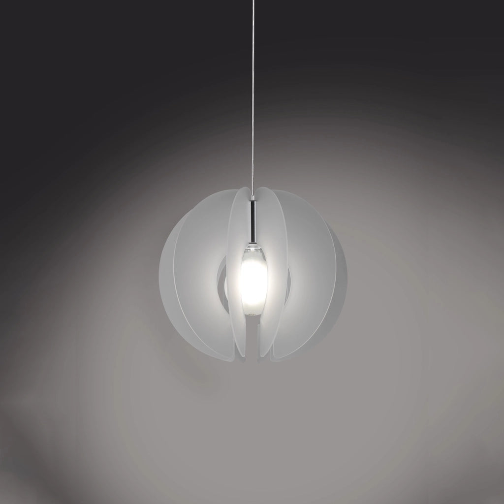 Sospensione Moderna Space Collection Polilux ® Satinato Metallo Cromo 1 Luce E27