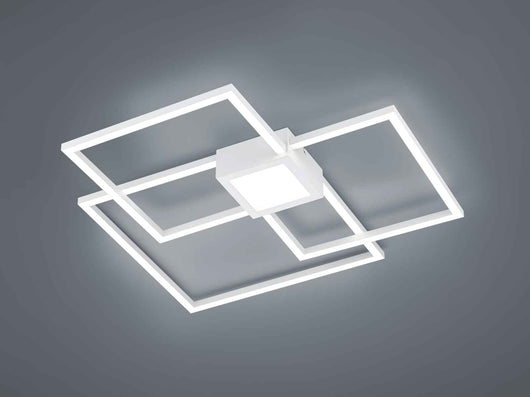 Plafoniera LED triplo quadrato, metallo, bianco, 65x65 cm, Hydra