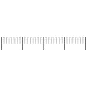 Recinzione da Giardino con Parte Superiore ad Anello in Acciaio 671x60 cm Nero 277641