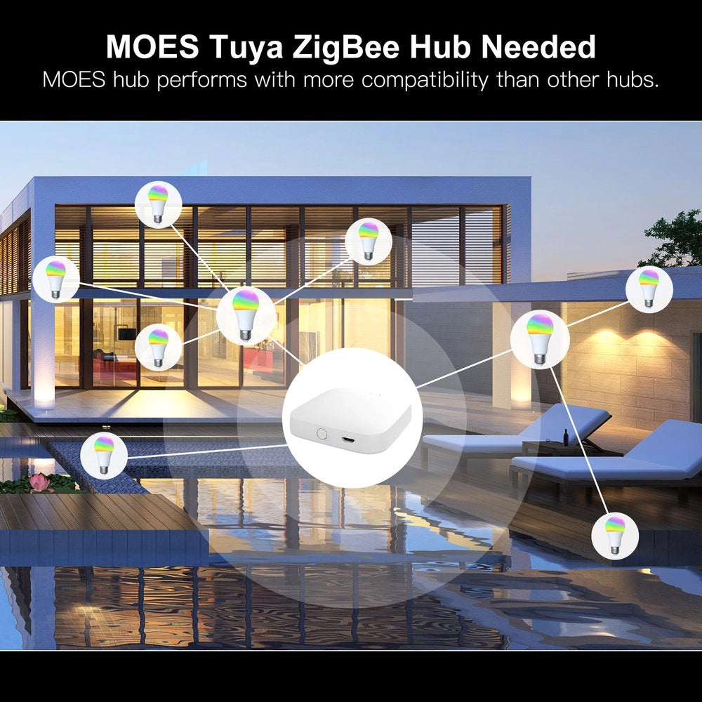 Lampada Led E27, ZigBee 3.0, RGB+CW, TUYA, Smart Life, AC 90-250V, 50/60HZ, 9W, 60X117mm, IP20, SHZ62709