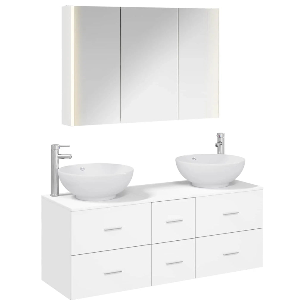 Set di mobili per il bagno 4 pcs Bianco 3406983