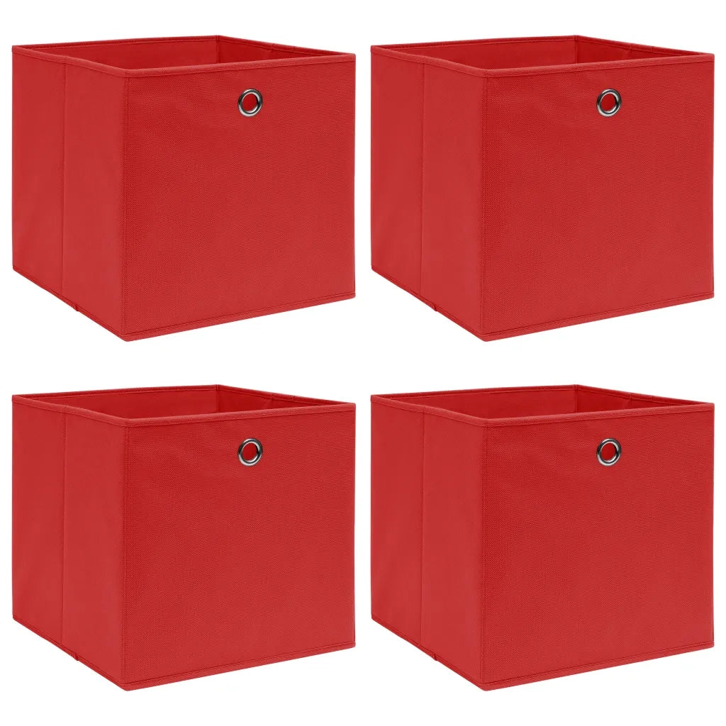Scatole 4 pz Rosse 32x32x32 cm in Tessuto cod mxl 51007