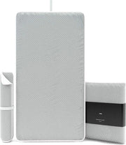 Stri crime 100 x 65 cm, nr. 1 strizzatore per tavolo e stoviglie, asciugamano per stoviglie con blocco vapore, resistente al calore fino a 220 °C, strizzatore, grigio (con blocco vapore)