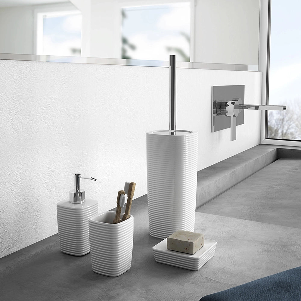 Portascopino Gedy in ceramica bianca | Kelly