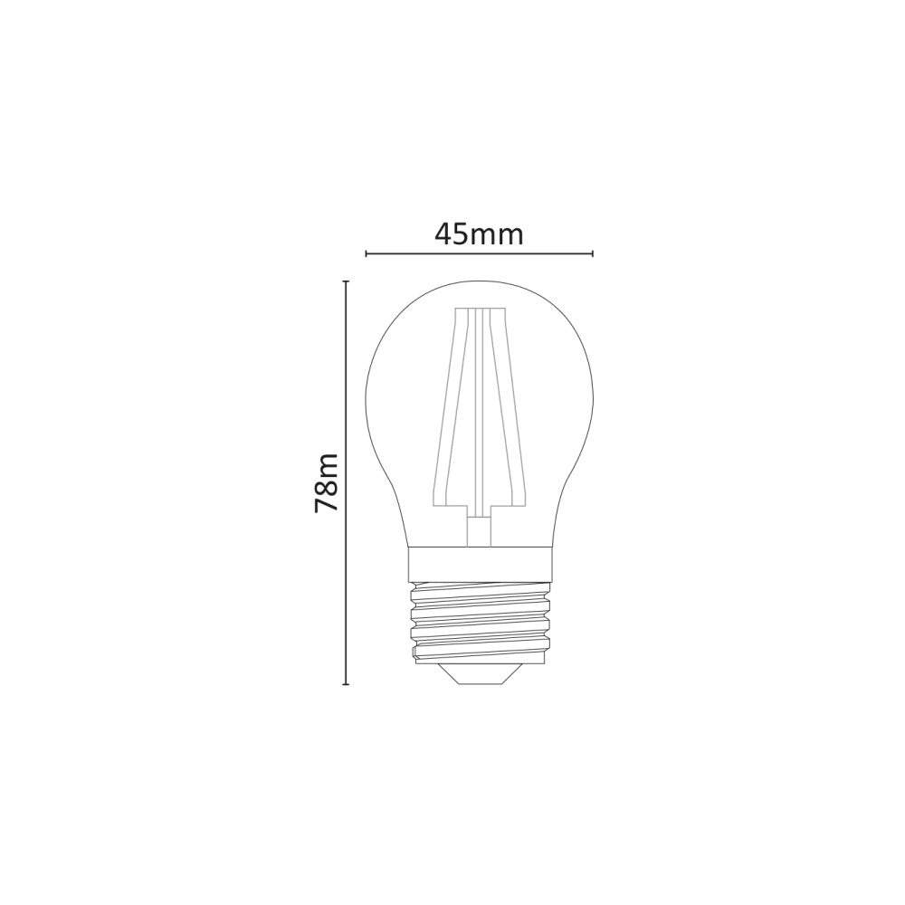 Alca power g45 5w 220v 550lm 4000k e27 lampada mini sfera a filamento dimmerabile a led