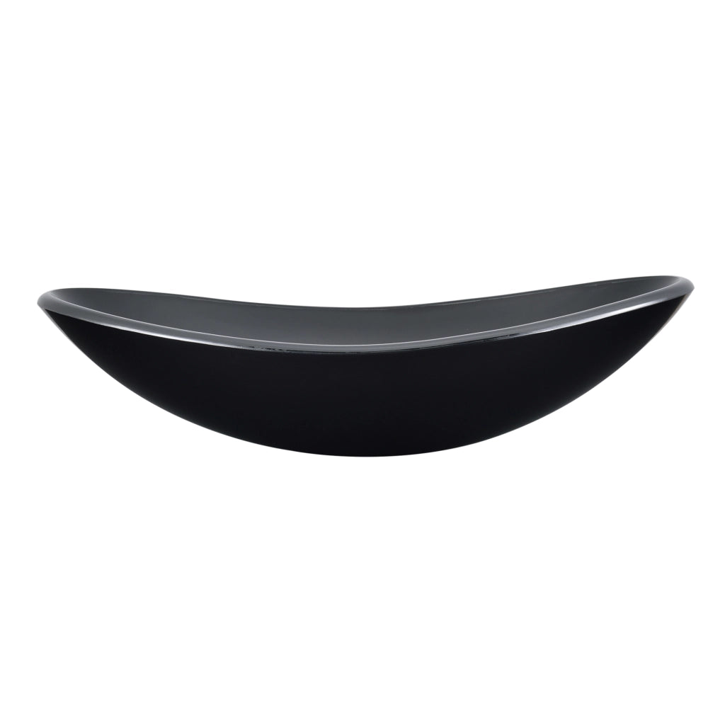 Lavabo di Appoggio in Vetro di Sicurezza Nero [neu.haus]