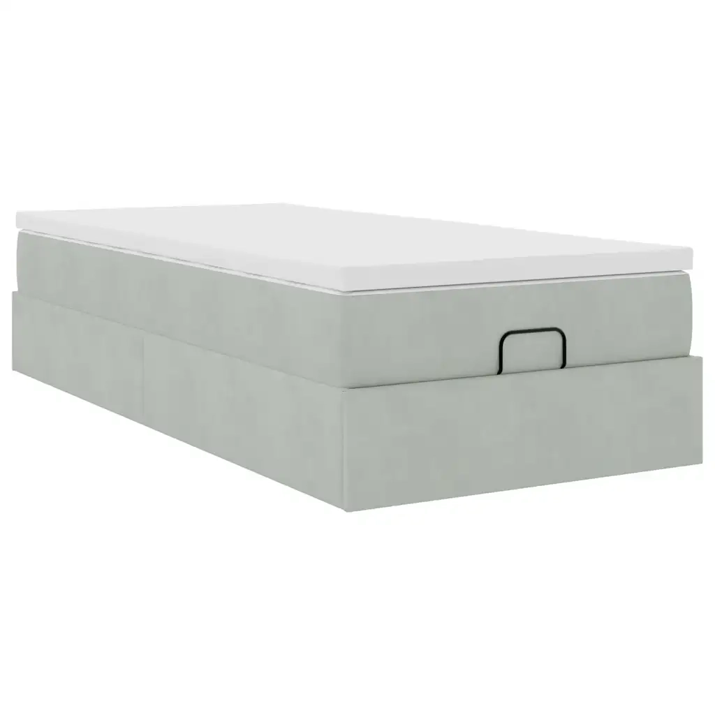 Struttura Letto Pouf con Materasso 100x200 cm Velluto