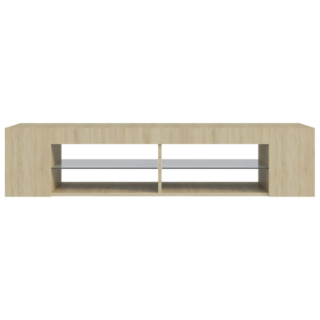 Mobile TV multimediale mensola TV credenza mobile TV per sala da pranzo soggiorno camera da letto con luci LED rovere Sonoma 135 x 39 x 30 cm marrone 02_0026760