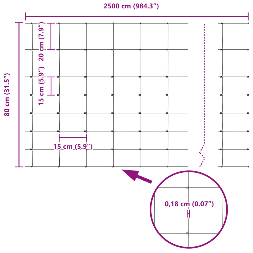 Recinzione da Campo 0.8x25 m Acciaio Zincato