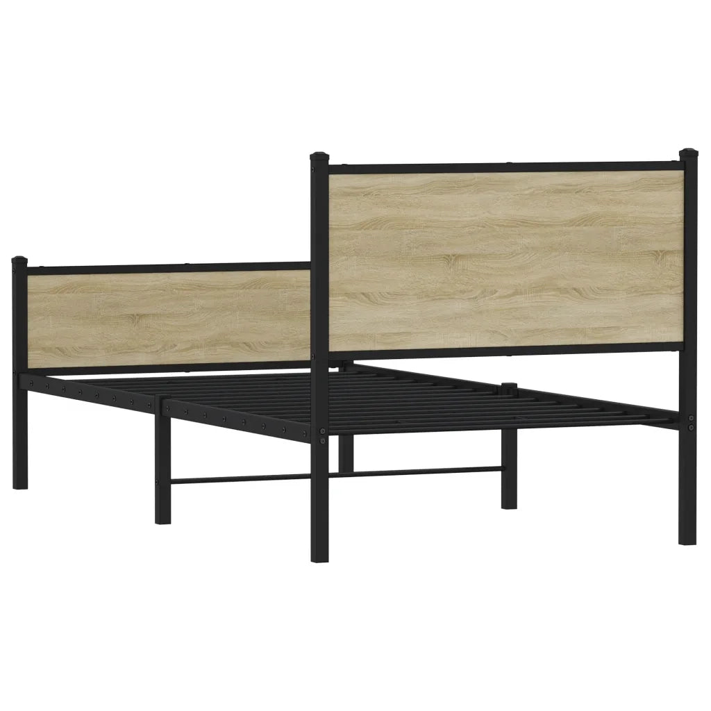Giroletto senza Materaso in Metallo Rovere Sonoma 75x190 cm 4007894