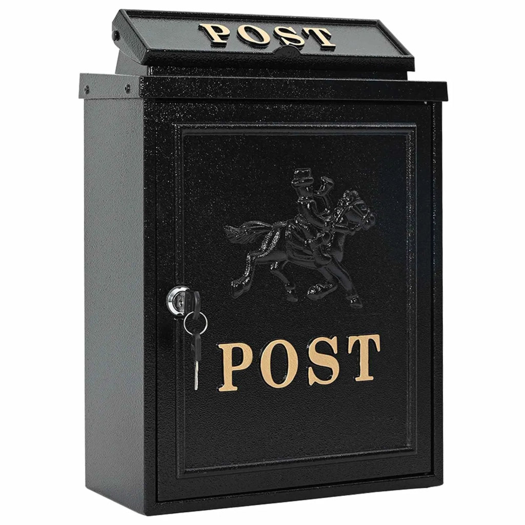 Cassetta Postale da Muro con archiviazione Nero 29 x 13 x 41 cm