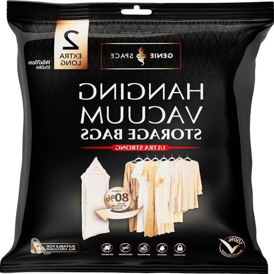Vacuum Zakken Premium per Spazio - 2 x Grandi (80x60x32cm) - Eterno e Aria Stagnante - Crea 80% di Spazio in più - per Abbigliamento, Asciugamani, Cuscini, ecc.