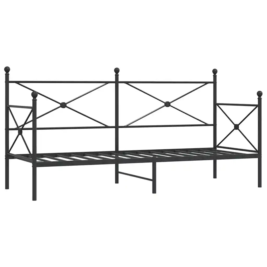 Dormeuse senza Materasso-Divano Letto-Struttura Letto Nero 90x200 cm in Acciaio