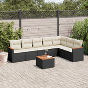 Set Divani da Giardino con Cuscini 8 pz Nero in Polyrattancod mxl 88315