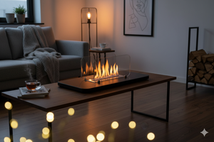 Camino a Bioetanolo da Tavolo 86x39x27,6 cm Karlsen Rialto Nero