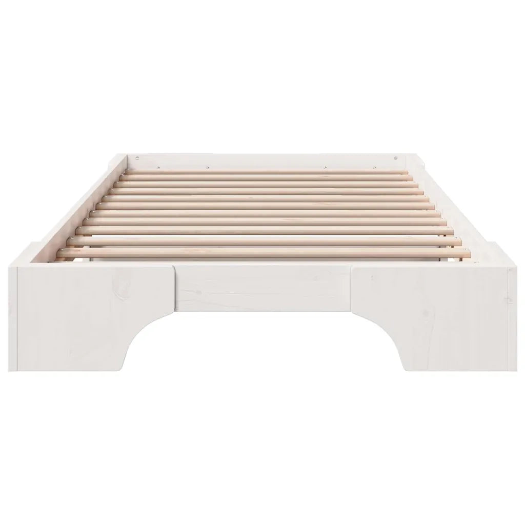 Struttura del letto Bianco 100 x 200 cm Pino massello 872876