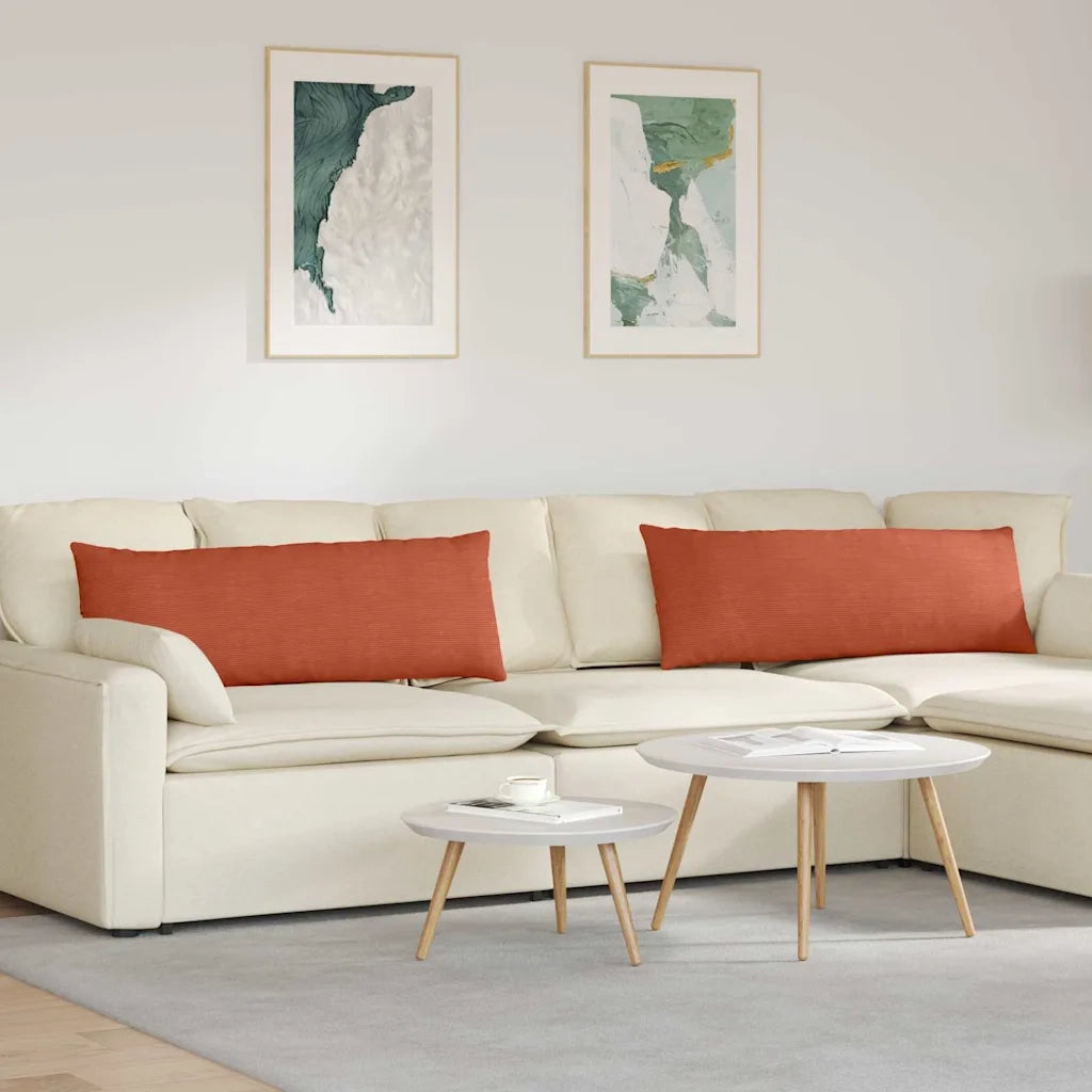 Cuscini da Divano 2 pcs Rosso Arancio 120 x 40 cm