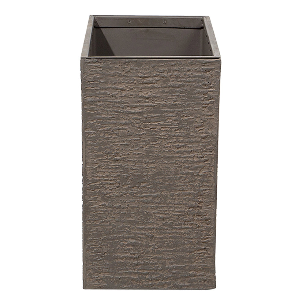 Vaso per piante in pietra marrone 50 x 70 x 29 cm Fioriera rettangolare per interni ed esterni