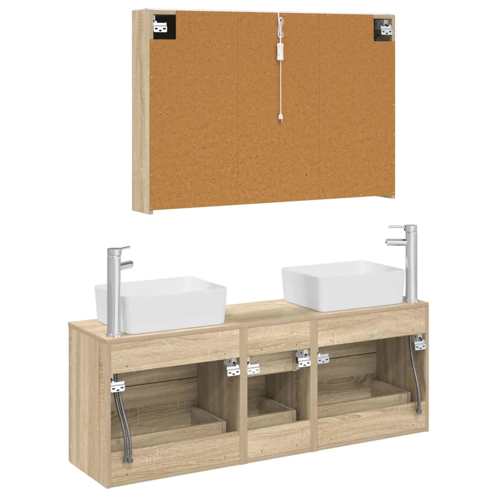 Set di mobili per il bagno 4 pcs Rovere Sonoma 3406865