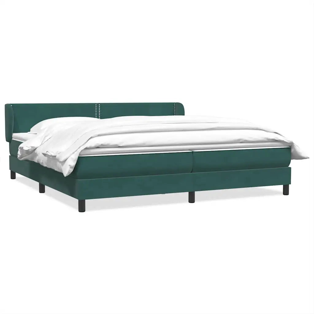 vidaXL Giroletto a Molle con Materassi Verde Scuro 180x220 cm Velluto