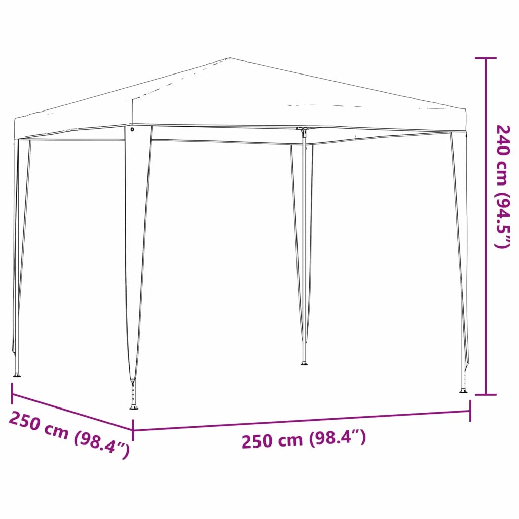 Tenda Party 250 x 250 x 240 cm Rosso PE e Acciaio 42032986