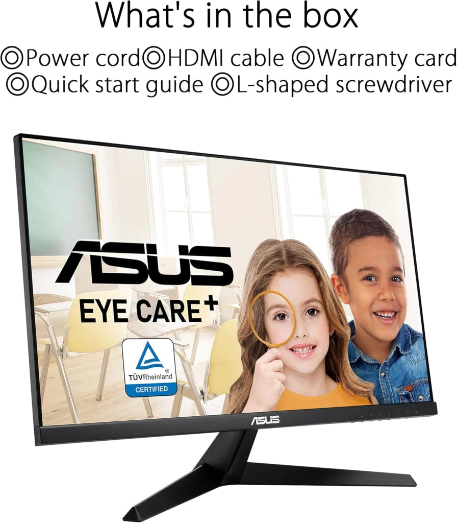 VY279HGE Eye Care Monitor Gaming 27” pollici FHD (1920 x 1080), IPS 144Hz, SmoothMotion, 1ms (MPRT), FreeSync Premium, Tecnologia Eye Care Plus, Filtro Luce Blu, Anti-sfarfallio, Nero