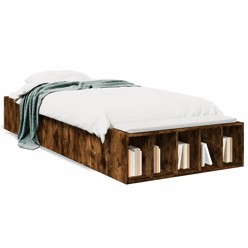 Giroletto-Struttura Letto Rovere Fumo 90x190 cm in Legno Multistrato 889440