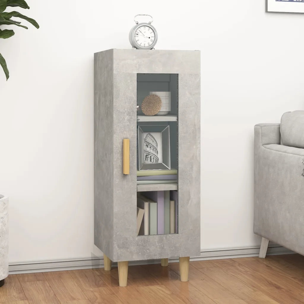 Credenza Grigio Cemento 34,5x34x90 cm in Legno Multistrato 812397