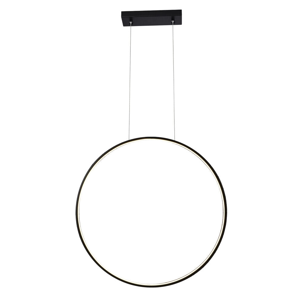 Lampada a sospensione ring nero Ø87 LED 27W 3000K Shilo
