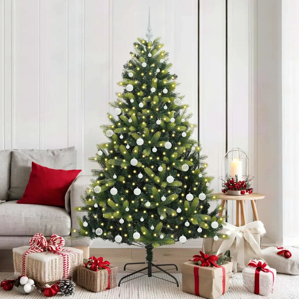 Albero di Natale | Decorazioni natalizie Artificiale a Cerniera con 300 LED 180 cm