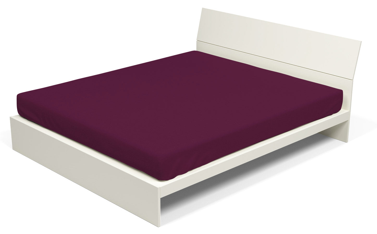 Lenzuolo Sotto con Angoli ed Elastico Tinta Unita Prugna Singolo