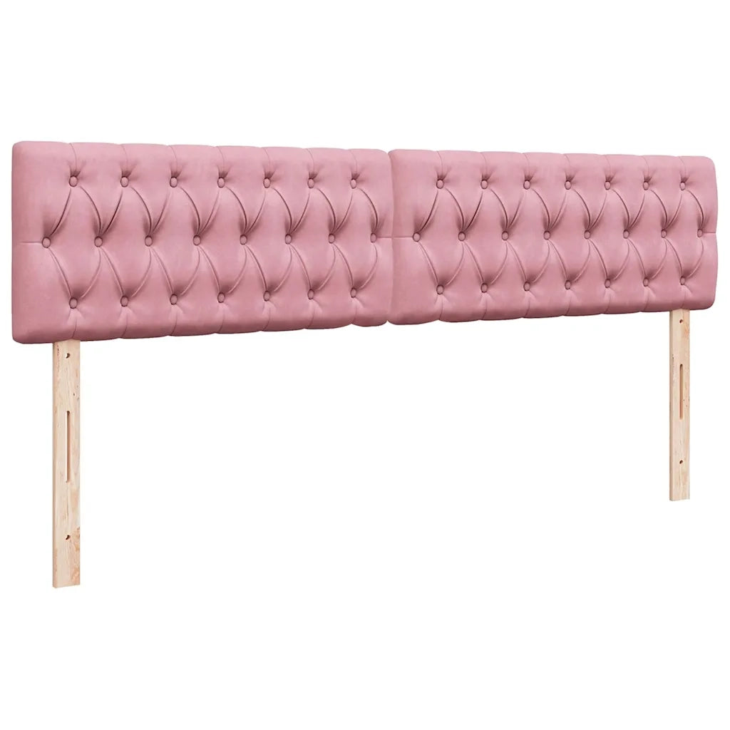 Struttura Letto Pouf con Materassi Rosa 160x200 cm Velluto 3312940
